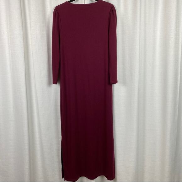 The Nines By Hatch Burgundy Ribbed Jersey Body Con Midi Dress Sz.L NWT - Picture 11 of 16